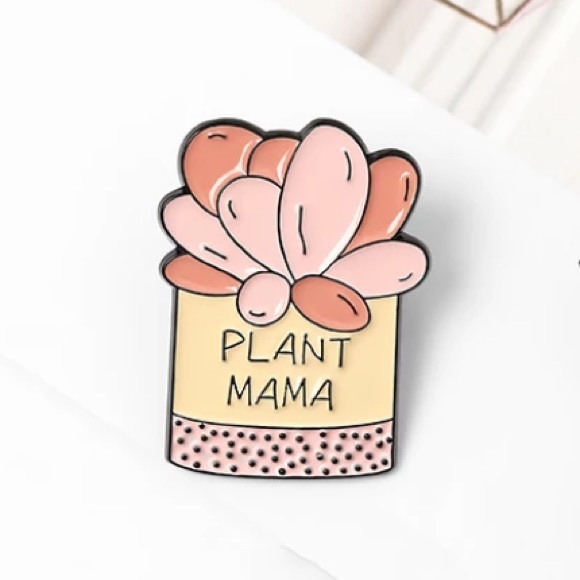 6/$30 Plant Mama Succulent Enamel Brooch Pin - Picture 3 of 3